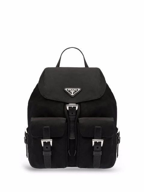 Prada enamel triangle logo small backpack - Black - zdjęcie produktu nr 1