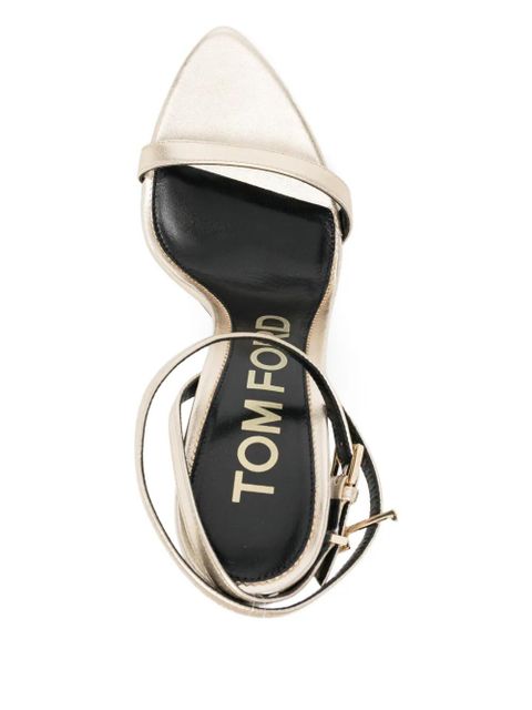 TOM FORD 105mm padlock leather sandals - Gold