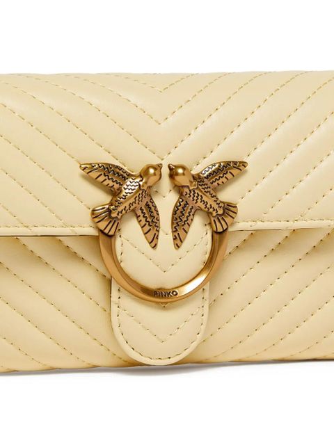 PINKO mini Love Bag quilted bird-embellished shoulder bag - Neutrals - zdjęcie produktu nr 2