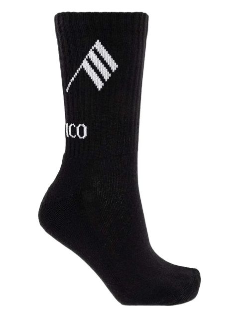 The Attico logo-detail ribbed socks - Black