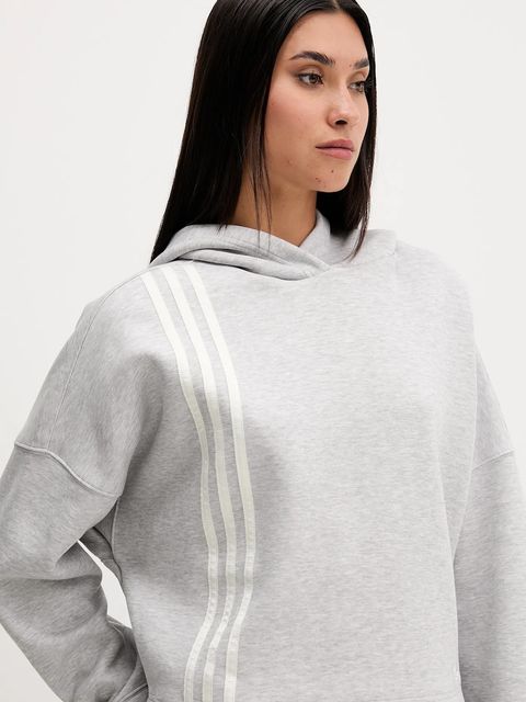 adidas Originals bluza 3-Stripes damska kolor szary z kapturem melanżowa JW3596