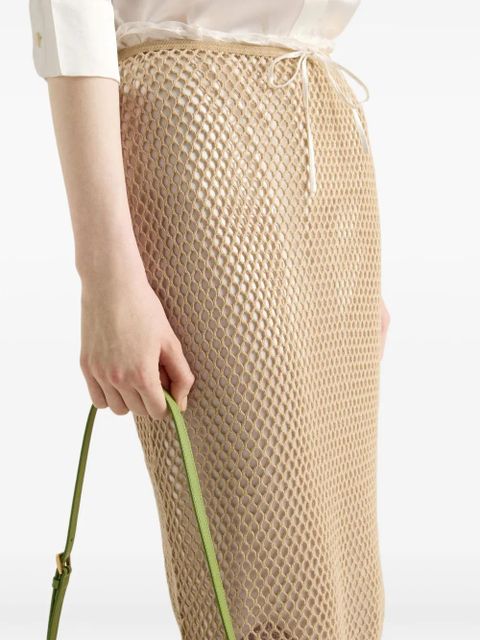 Prada mesh pencil skirt - Neutrals