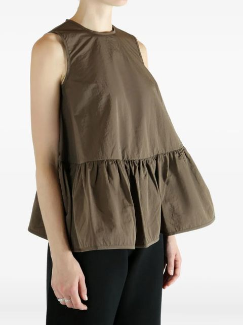 Cecilie Bahnsen ruffled sleeveless top - Brown - zdjęcie produktu nr 2