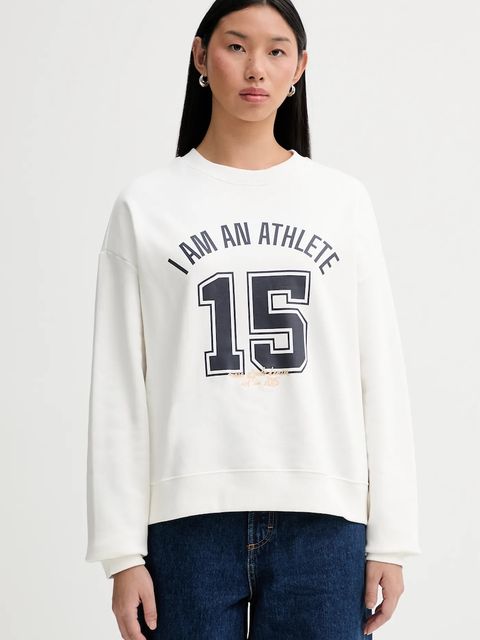 Marc O'Polo bluza bawełniana damska kolor beżowy z nadrukiem 5000007532 - zdjęcie produktu nr 1