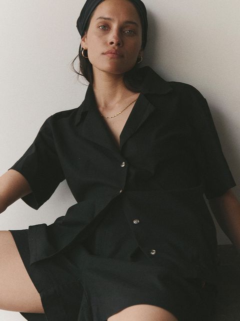 MUUV. koszula z domieszką lnu POCHE - zdjęcie produktu nr 1