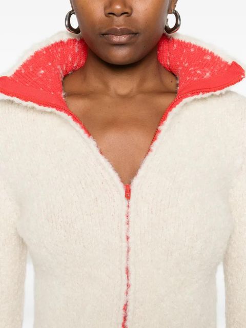 Diesel zip-front cardigan - White