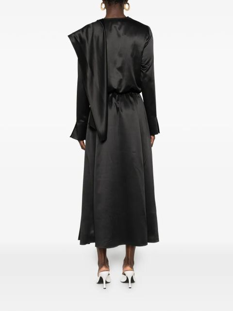 PINKO Maite cowl-neck split dress - Black