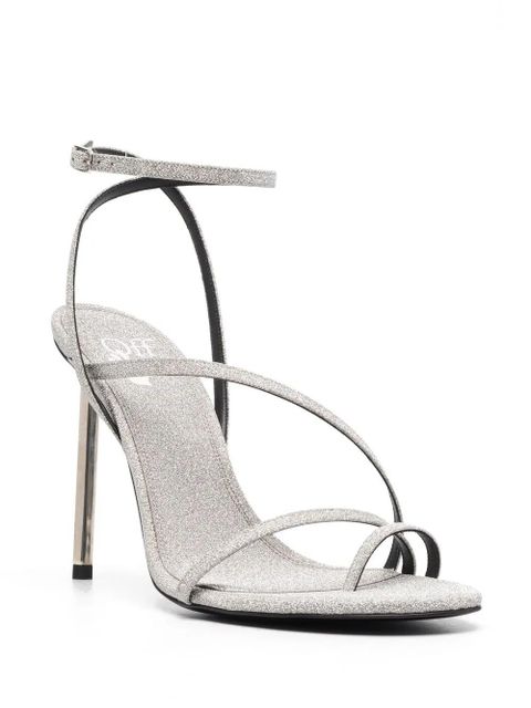 Off-White Allen glitter 110mm leather sandals - Silver - zdjęcie produktu nr 2