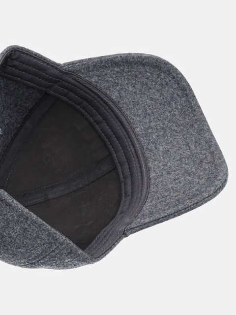 Twinset czapka z daszkiem wełniana kolor szary 252TA4430