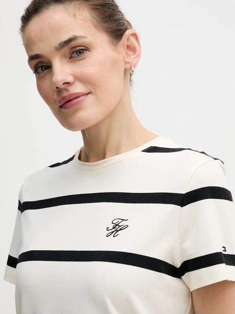 Tommy Hilfiger t-shirt damski kolor beżowy WW0WW47809