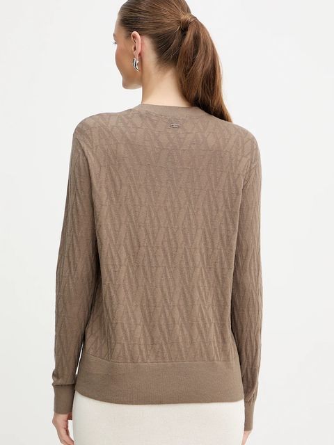 Armani Exchange sweter damski kolor brązowy lekki XW001317 AF16619