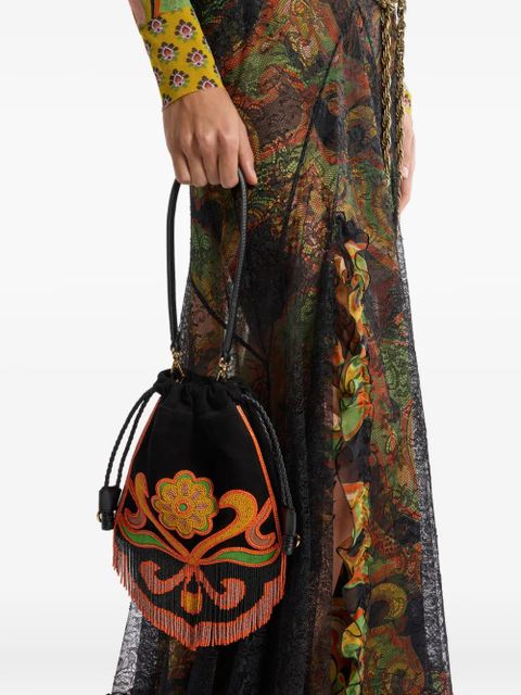 ETRO Small Kalispera beads fringes bucket bag - Black - zdjęcie produktu nr 2