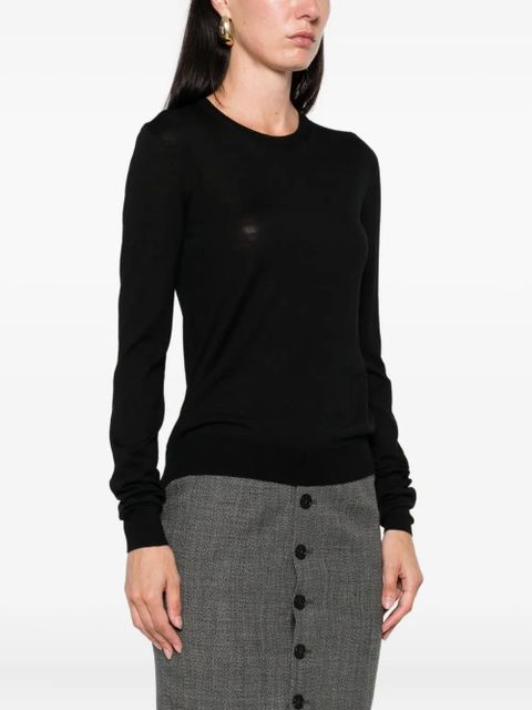 Saint Laurent crew-neck wool top - Black - zdjęcie produktu nr 2