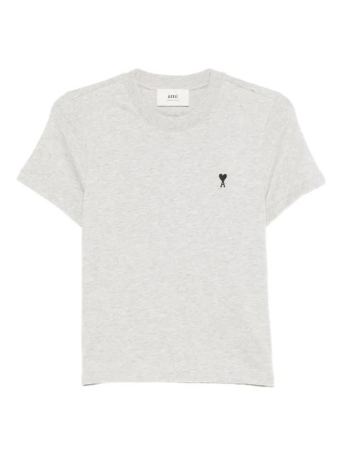 AMI Paris logo-embroidery cotton T-shirt - Grey - zdjęcie produktu nr 1