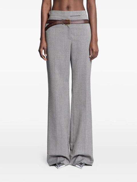 Prada belted straight-leg trousers - Grey - zdjęcie produktu nr 1