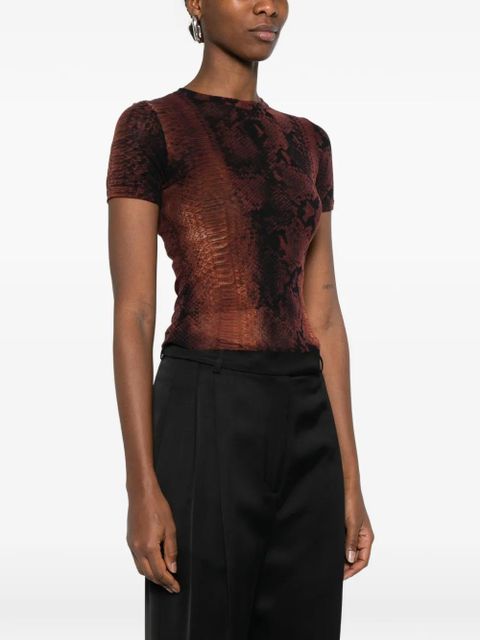 Jean Paul Gaultier animal-print T-shirt - Brown