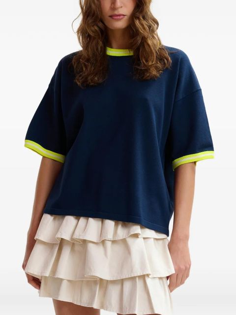 Essentiel Antwerp contrast-trim T-shirt - Blue