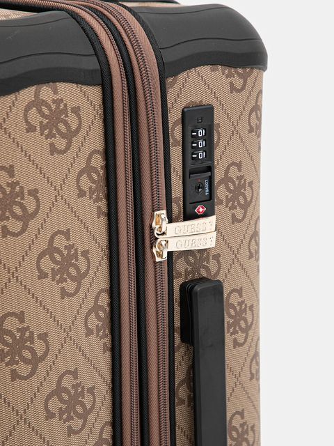 Guess walizka BERTA MEDIUM kolor brązowy TWOB86 88982