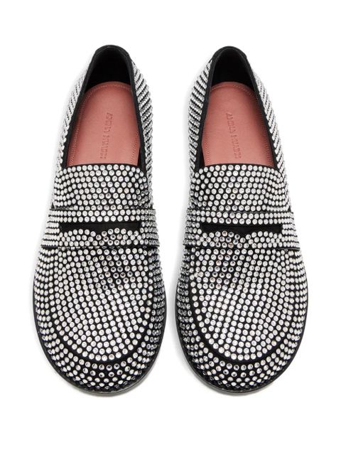Amina Muaddi Tilda crystal-embellished loafers - Black