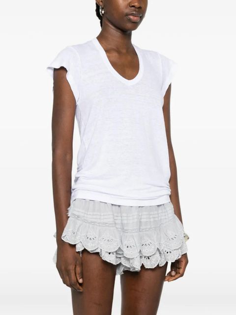 MARANT ÉTOILE Zankou V-neck T-shirt - White