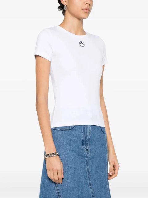 Marine Serre Crescent Moon-embroidery T-shirt - White - zdjęcie produktu nr 2