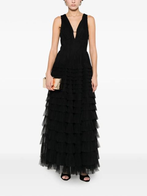 TWINSET ruffled V-neck dress - Black - zdjęcie produktu nr 2