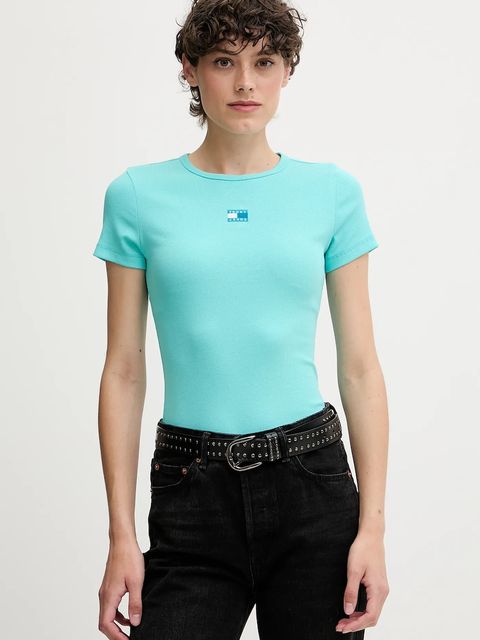 Tommy Jeans t-shirt damski kolor turkusowy DW0DW17881 - zdjęcie produktu nr 1