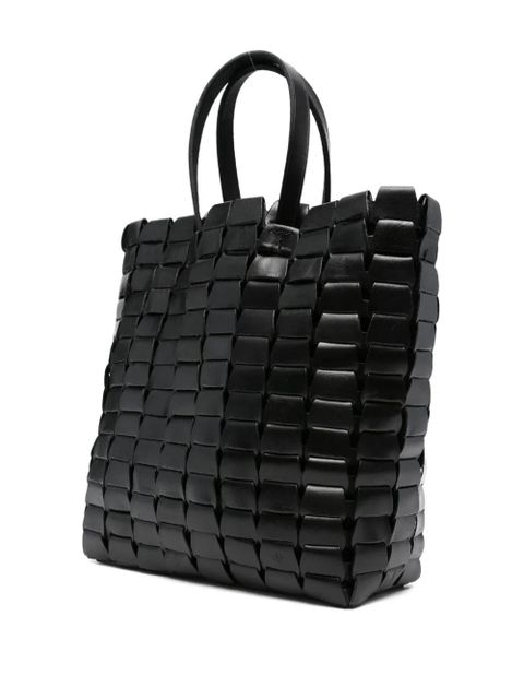 DRAGON DIFFUSION leather woven tote bag - Black