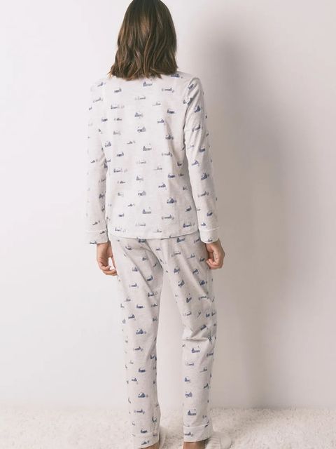 women'secret komplet piżamowy z bawełną damska kolor szary 3592441 - zdjęcie produktu nr 2