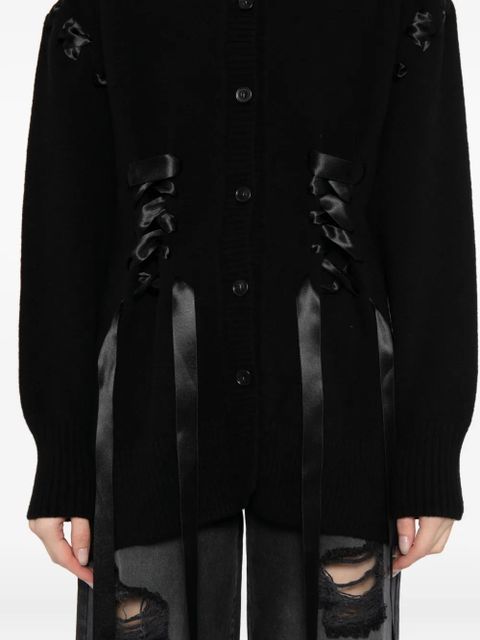 Simone Rocha ribbon corset cardigan - Black