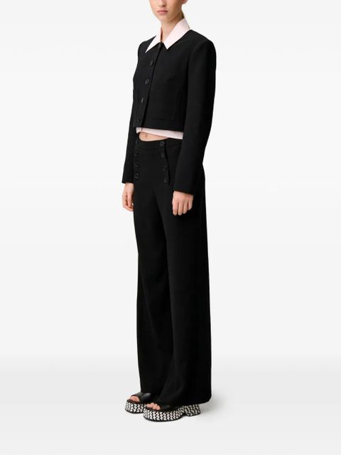 Claudie Pierlot buttoned pressed-pleats trousers - Black