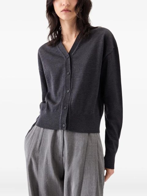 Jacquemus V-neck wool cardigan - Grey - zdjęcie produktu nr 2