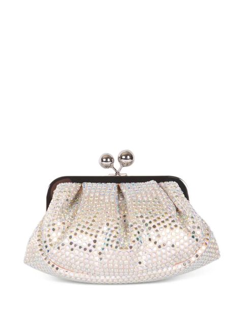 Weekend Max Mara Small Pasticcino embellished kisslock clutch bag - White
