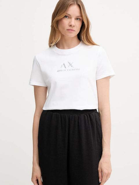 Armani Exchange t-shirt bawełniany damski kolor biały XW001345 AF16356 - zdjęcie produktu nr 1