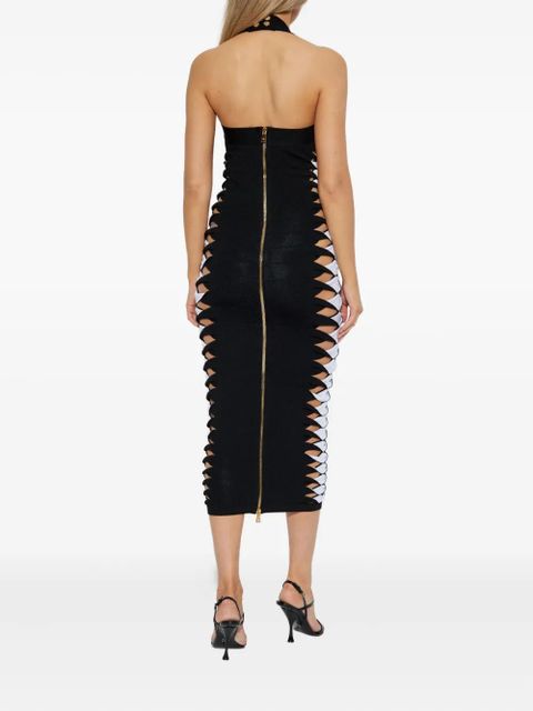 Balmain cut out-detailed midi dress - Black