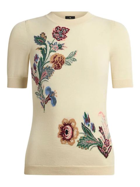 ETRO jacquard crew-neck T-shirt - Neutrals - zdjęcie produktu nr 1