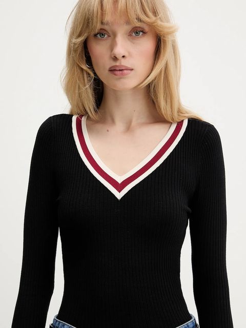 Guess Jeans sweter damski kolor czarny lekki W5BR05 Z3P32