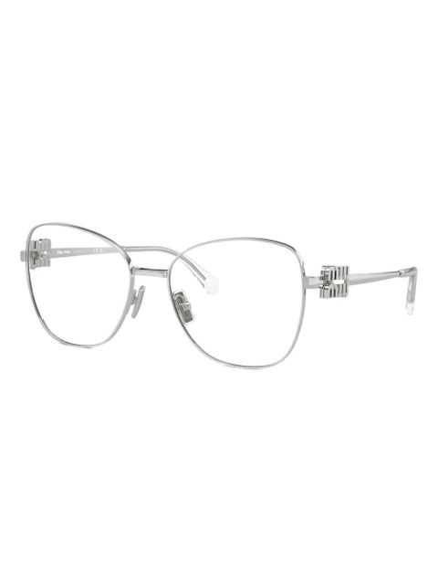 Miu Miu Eyewear cat-eye frame temple-detail glasses - Silver