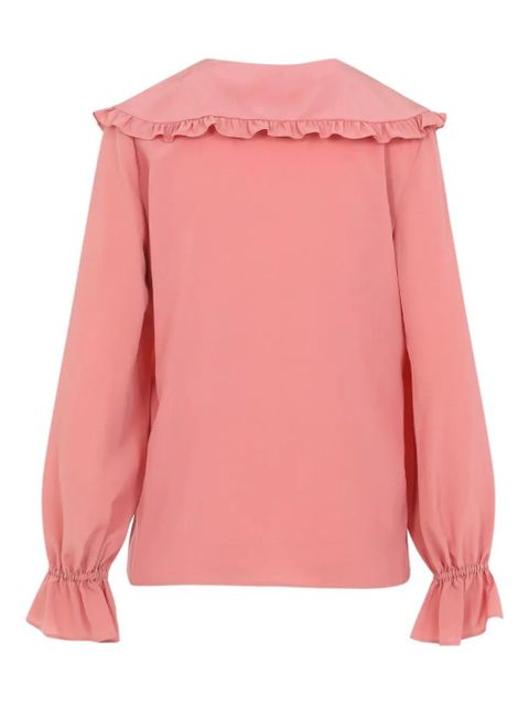 Chloé ruffled button silk top - Pink