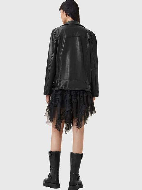 AllSaints spódnica kolor czarny mini rozkloszowana W040RD