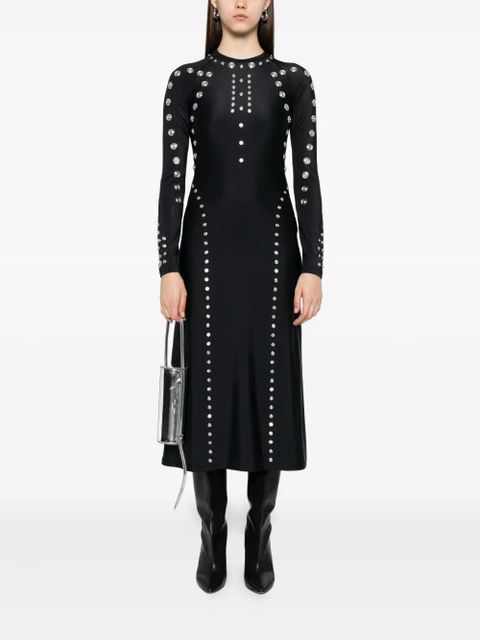 Coperni metallic-embellished long-sleeve dress - Black - zdjęcie produktu nr 2