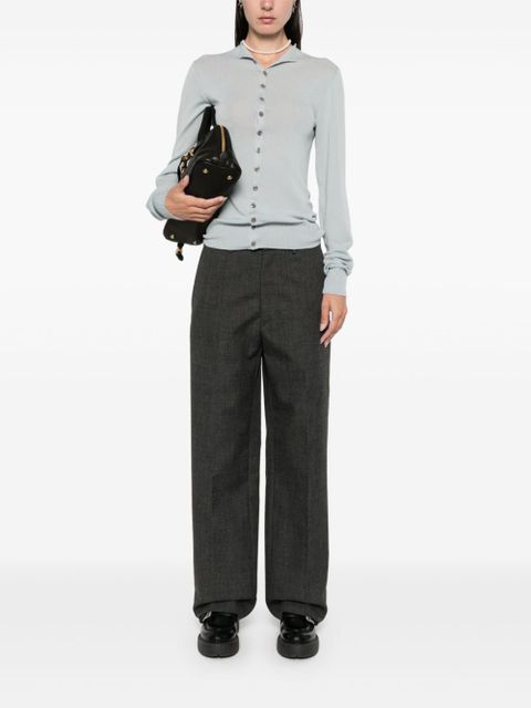 Miu Miu logo-patch trousers - Grey - zdjęcie produktu nr 2