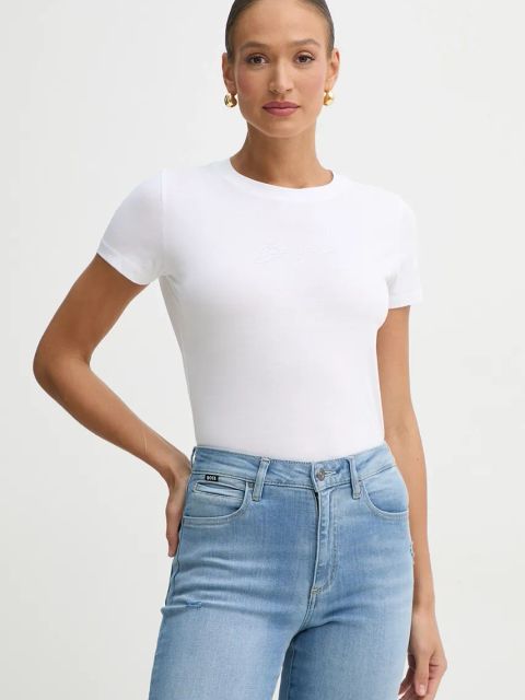 BOSS Orange t-shirt bawełniany damski kolor biały 50538826
