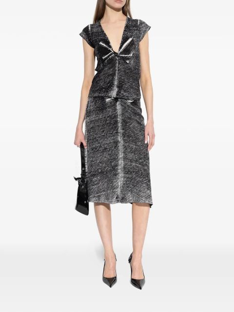 Diesel knotted V-neck T-shirt - Black - zdjęcie produktu nr 2