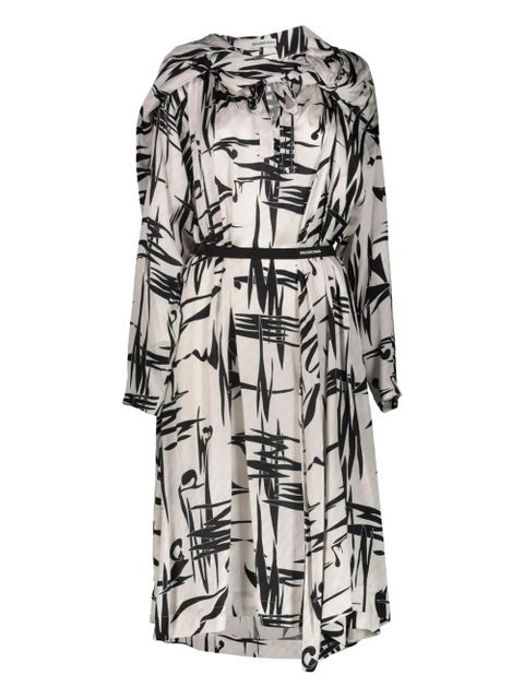 Balenciaga graphic print asymmetric dress - White - zdjęcie produktu nr 1