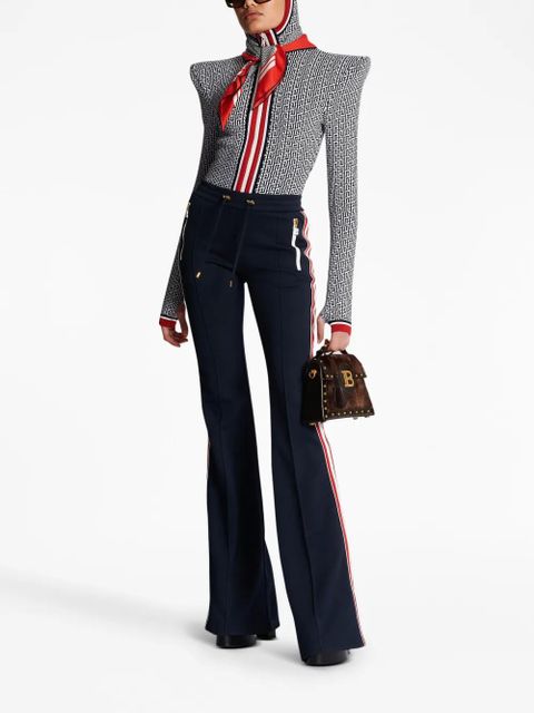 Balmain monogram-print hooded bodysuit - Blue - zdjęcie produktu nr 2