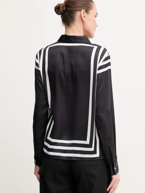 Morgan koszula damska kolor czarny regular z kołnierzykiem klasycznym CLINE