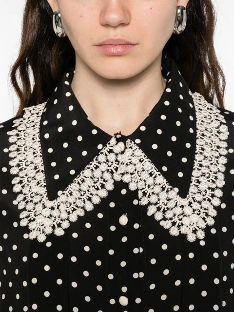 Valentino Garavani polka-dot midi shirt dress - Black