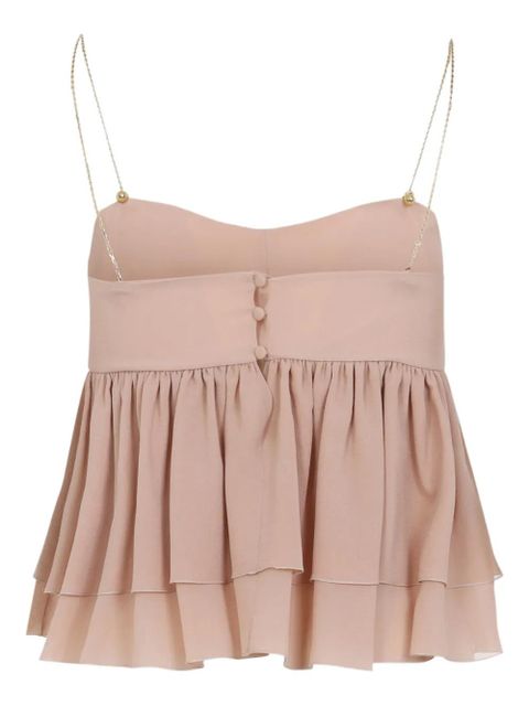 Chloé chain ruffled top - Neutrals
