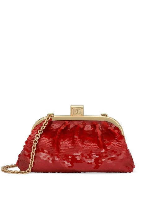Dolce & Gabbana Maria sequin-embellished clutch bag - Red